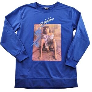 Flashdance Sweatshirt Women Small‎ Blue Graphic Print Retro 80s Movie
